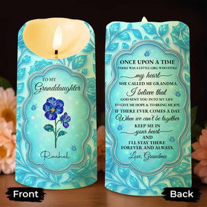 Once Upon A Time, Lovely Message From Grandma, Flowers - Personalized Custom LED Candle - GDT485_LECA