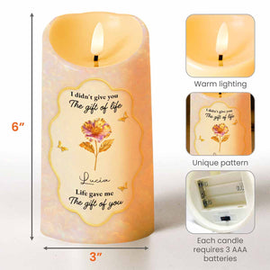 To My Granddaughter, Love That Will Always Stay, Flowers and Butterflies - Personalized Custom LED Candle - GDT490_LECA