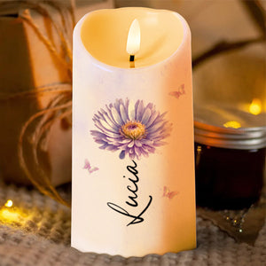 To My Granddaughter Love Message With Flower And Butterfly - Personalized Custom LED Candle - GDT491_LECA