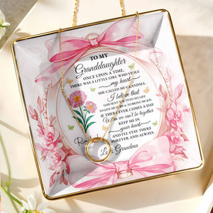 To My Granddaughter, Once Upon A Time With Ribbons And Flowers - Personalized Custom Jewelry Dish, Ceramic Dish, Square Shape - GDT493_SCRF