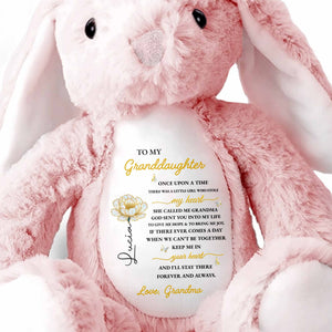 To My Granddaughter Love Grandma With Flower - Personalized Stuffed Bunny - GDT498_BUN