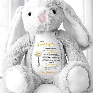 To My Granddaughter Love Grandma With Flower - Personalized Stuffed Bunny - GDT498_BUN