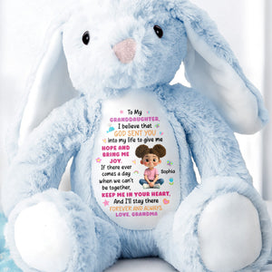 To My Granddaughter, Keep Me In Your Heart, Heart And Stars - Personalized Stuffed Bunny - GDT503_BUN