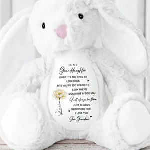 To My Granddaughter I Will Always Be Here With Rose - Personalized Stuffed Bunny - GDT506_BUN