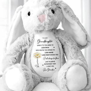 To My Granddaughter I Will Always Be Here With Rose - Personalized Stuffed Bunny - GDT506_BUN