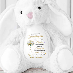 To My Beautiful Granddaughter, Sparkle And Shine With Love - Personalized Stuffed Bunny - GDT507_BUN