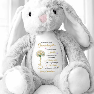 To My Beautiful Granddaughter, Sparkle And Shine With Love - Personalized Stuffed Bunny - GDT507_BUN