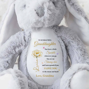 To My Beautiful Granddaughter, Sparkle And Shine With Love - Personalized Stuffed Bunny - GDT507_BUN