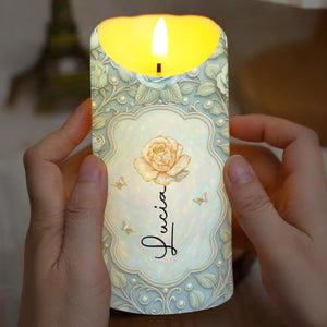 To My Granddaughter, One Of The Greatest Gifts, Rose And Butterflies - Personalized Custom LED Candle - GDT532_LECA