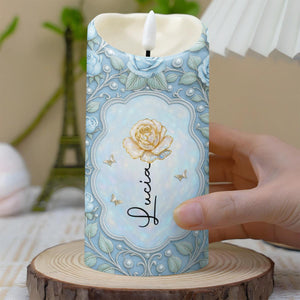 To My Granddaughter, One Of The Greatest Gifts, Rose And Butterflies - Personalized Custom LED Candle - GDT532_LECA