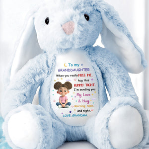 To My Granddaughter, Hug This Bunny Tight - Personalized Stuffed Bunny - GDT572_BUN