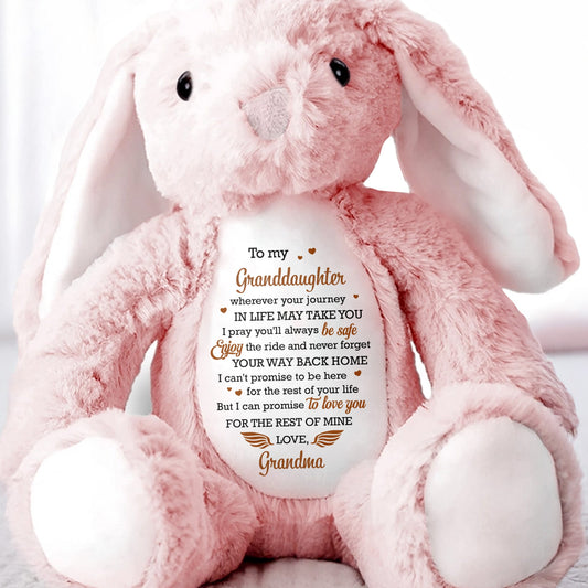 To My Granddaughter Love Promise Stuffed Bunny - Personalized Stuffed Bunny - GDT574_BUN
