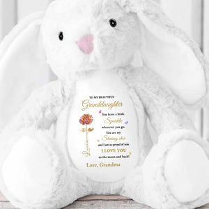 You Leave A Little Sparkle, Shining Star, Beautiful Flower - Personalized Stuffed Bunny - GDT597_BUN