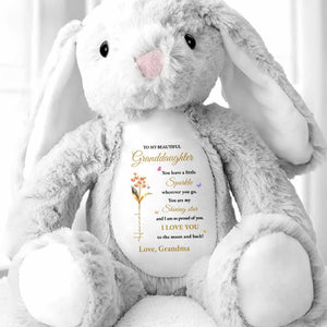 You Leave A Little Sparkle, Shining Star, Beautiful Flower - Personalized Stuffed Bunny - GDT597_BUN