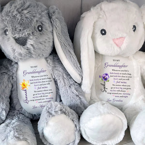 To My Granddaughter, Love Wrapped In A Stuffed Bunny - Personalized Stuffed Bunny - GDT601_BUN