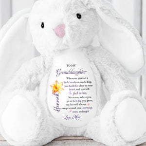 To My Granddaughter, Love Wrapped In A Stuffed Bunny - Personalized Stuffed Bunny - GDT601_BUN