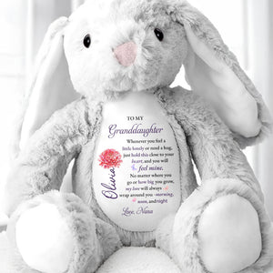 To My Granddaughter, Love Wrapped In A Stuffed Bunny - Personalized Stuffed Bunny - GDT601_BUN