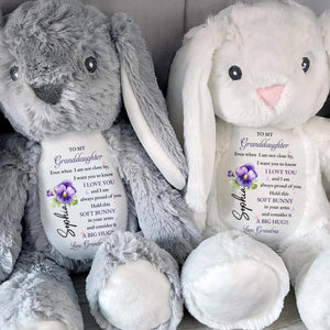 To My Granddaughter, Soft Bunny in Your Arms - Personalized Stuffed Bunny - GDT602_BUN