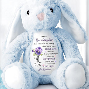 To My Granddaughter, Soft Bunny in Your Arms - Personalized Stuffed Bunny - GDT602_BUN