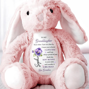 To My Granddaughter, Soft Bunny in Your Arms - Personalized Stuffed Bunny - GDT602_BUN