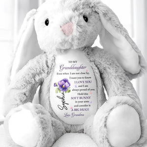 To My Granddaughter, Soft Bunny in Your Arms - Personalized Stuffed Bunny - GDT602_BUN