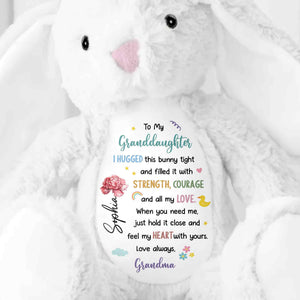 To My Granddaughter, Hugged Bunny With Love - Personalized Stuffed Bunny - GDT609_BUN