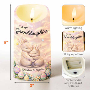 To My Granddaughter Bunnies and Easter Eggs - Personalized Custom LED Candle - GDT621_LECA