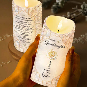 To My Granddaughter Once Upon A Time Flower And Butterfly LED Candle - Personalized Custom LED Candle - GDT646_LECA