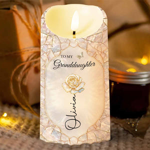 To My Granddaughter Once Upon A Time Flower And Butterfly LED Candle - Personalized Custom LED Candle - GDT646_LECA