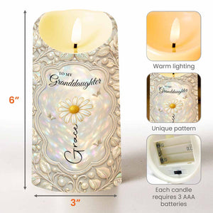 To My Granddaughter Once Upon A Time Flower And Butterfly Design - Personalized Custom LED Candle - GDT652_LECA