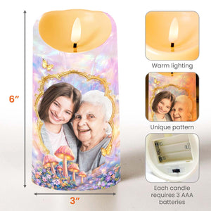 To My Granddaughter Once Upon A Time Photo Upload Butterflies Mushrooms - Personalized Custom LED Candle - GDT688_LECA