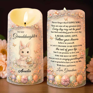 To My Granddaughter Never Forget I Love You Bunny Easter Eggs - Personalized Custom LED Candle - GDT692_LECA