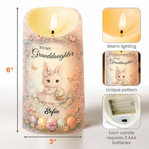 To My Granddaughter Never Forget I Love You Bunny Easter Eggs - Personalized Custom LED Candle - GDT692_LECA
