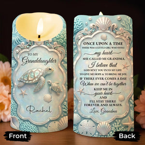 To My Granddaughter Once Upon A Time Sea Turtle And Shells - Personalized Custom LED Candle - GDT702_LECA