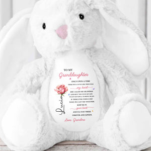 To My Granddaughter Once Upon A Time Stole My Heart Rose Flower - Personalized Stuffed Bunny - GDT716_BUN