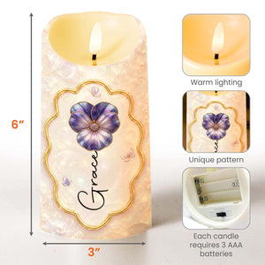 To My Granddaughter Always Remember Braver Stronger Smarter Flower Butterfly - Personalized Custom LED Candle - GDT743_LECA