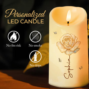 To My Granddaughter Be Strong Enough Rose Flower - Personalized Custom LED Candle - GDT747_LECA