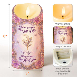 Life Gave Me The Gift Of You To My Granddaughter Rose Flower - Personalized Custom LED Candle - GDT766_LECA