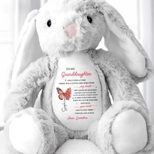 To My Granddaughter Once Upon A Time Butterfly And Flowers - Personalized Stuffed Bunny - GDT804_BUN
