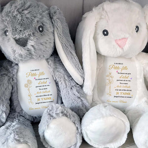 À Ma Belle Petite-fille Flower And Butterfly Star Design - Personalized Stuffed Bunny - GDT841_BUN