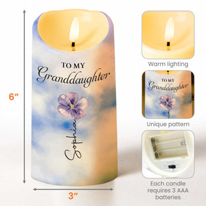 To My Granddaughter Even When I Am Not Close By Birth Month Flower - Personalized Custom LED Candle - GDT865_LECA