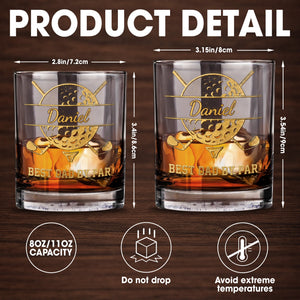 Best Dad By Par With Golf Ball And Clubs Design - Personalized Custom Whiskey Glass - GOLF040_RWG