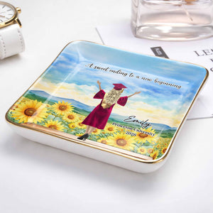 Believe In Yourself, Graduate and Nature Scenery - Personalized Custom Jewelry Dish, Ceramic Dish, Square Shape - GRAD348_SCRF