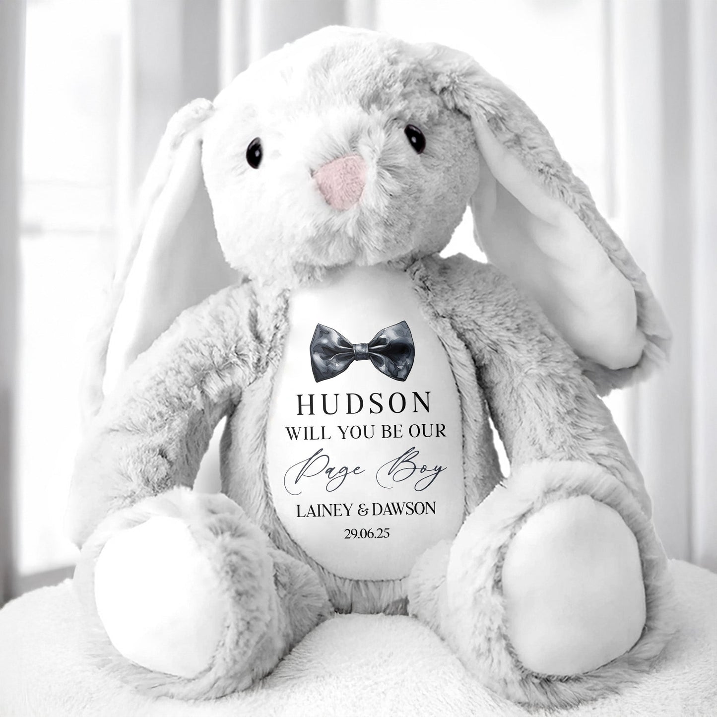 Personalized Floral Design, Perfect Gift for Your Little One - Personalized Stuffed Bunny - GRK006_BUN