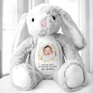 Hold Me When You Need Me The Most, Bunny With Photo Frame - Personalized Stuffed Bunny - GRK018_BUN