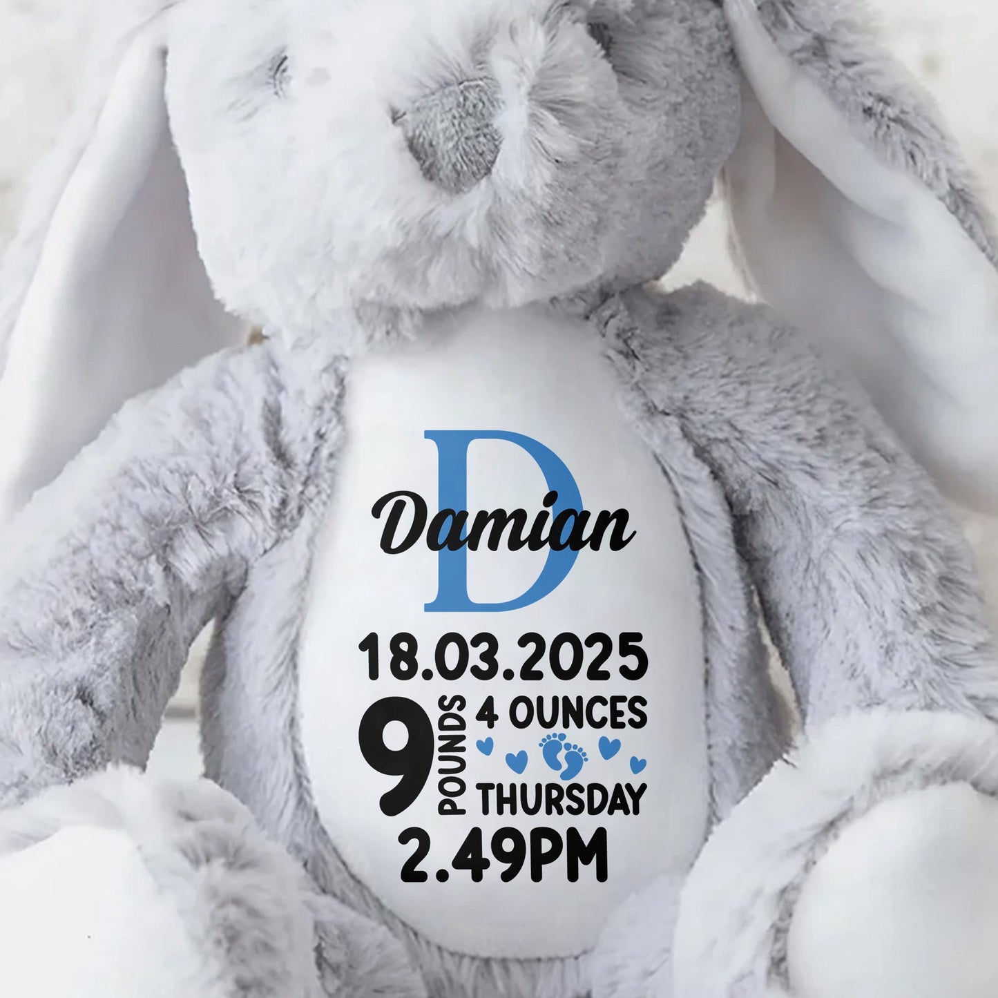 Newborn Stuffed Bunny - Personalized Stuffed Bunny - GRK021_BUN