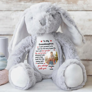 To My Granddaughter, I Can't Promise To Be Here, Stuffed Bunny - Personalized Stuffed Bunny - GRK023_BUN
