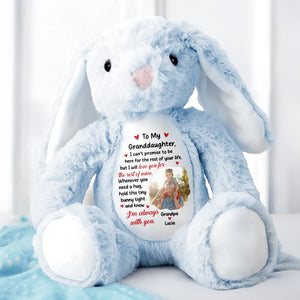 To My Granddaughter, I Can't Promise To Be Here, Stuffed Bunny - Personalized Stuffed Bunny - GRK023_BUN
