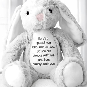 Special Hug Between Us Always With You Stuffed Bunny - Personalized Stuffed Bunny - GRK095_BUN