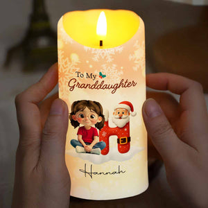 Remember Whose Granddaughter You Are, Santa Claus And Crown - Personalized Custom LED Candle - GRK098_LECA